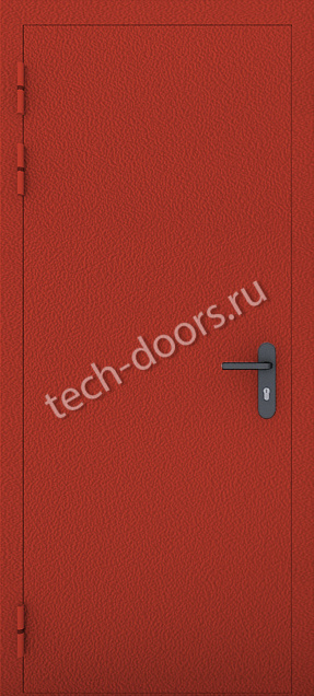 Противопожарная однопольная дверь красная 780x2050